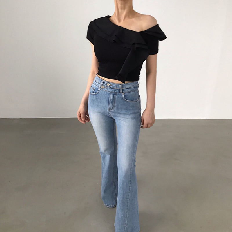 Twomoon - Korean Women Fashion - #romanticstyle - Bona Asymmetric Tee - 7