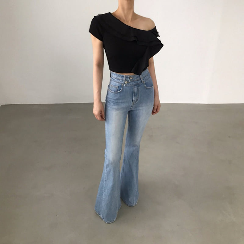 Twomoon - Korean Women Fashion - #shopsmall - Bona Asymmetric Tee - 8