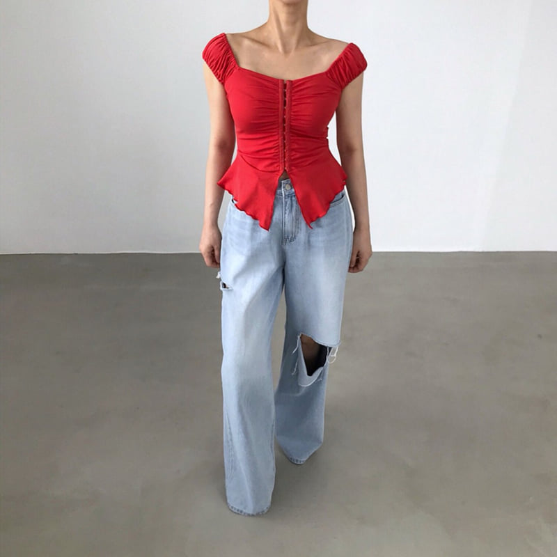 Twomoon - Korean Women Fashion - #shopsmall - Neris Shirring Top - 2