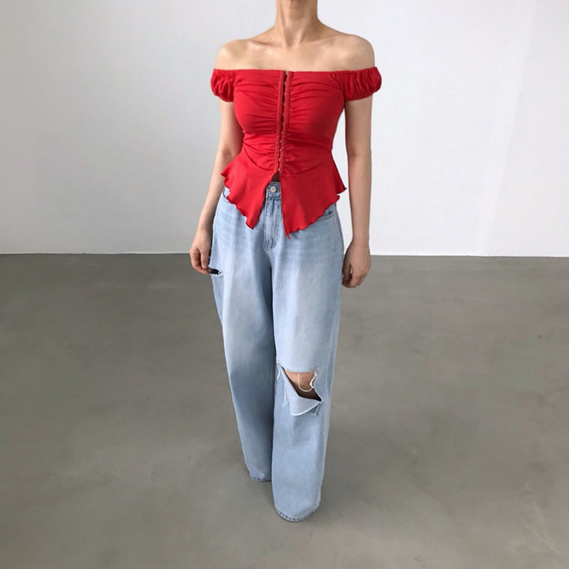 Twomoon - Korean Women Fashion - #thatsdarling - Neris Shirring Top - 3