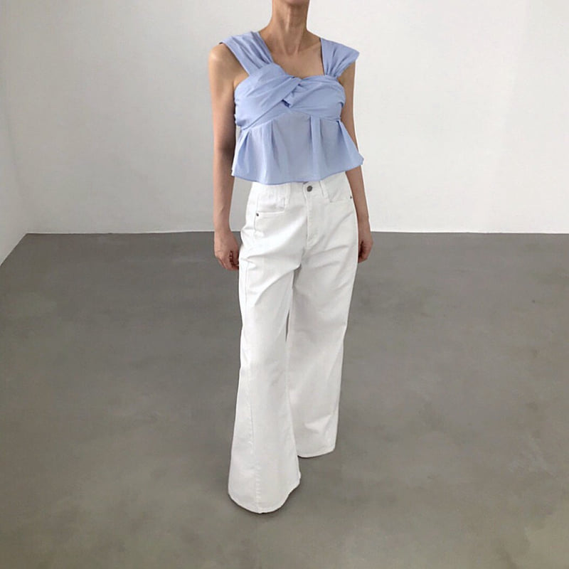 Twomoon - Korean Women Fashion - #vintagekidsstyle - Dolce Asymmetric Sleeveless Top - 10