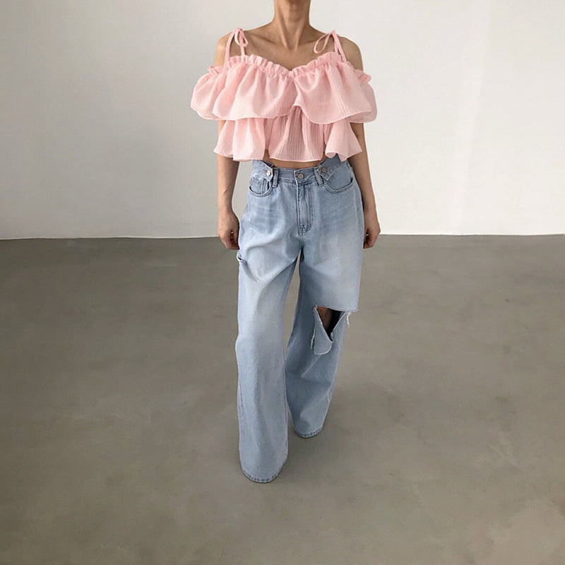 Twomoon - Korean Women Fashion - #vintagekidsstyle - Merci Ruffle Blouse - 9