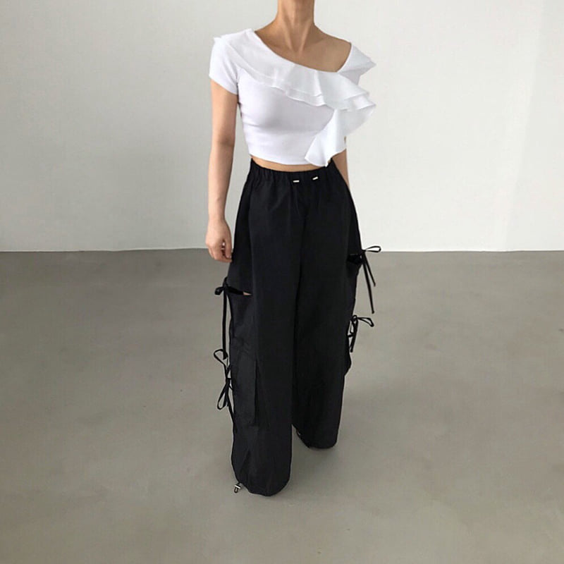 Twomoon - Korean Women Fashion - #vintageinspired - Bona Asymmetric Tee - 4
