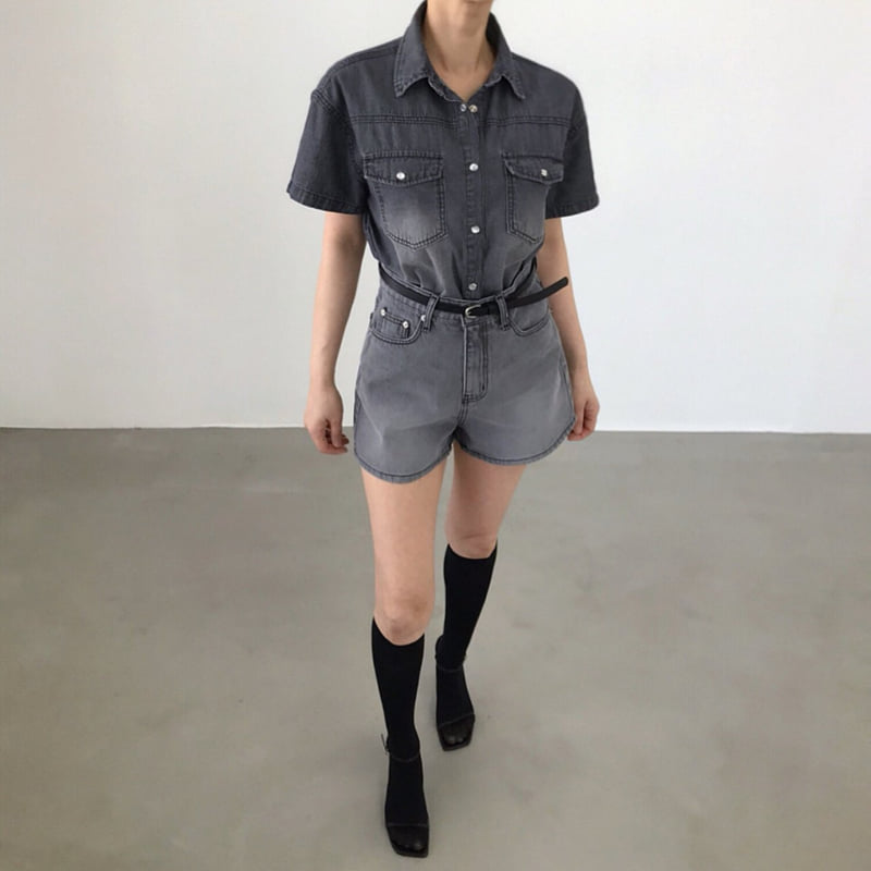 Twomoon - Korean Women Fashion - #womensfashion - Dia Short Sleeve Shirt - 5