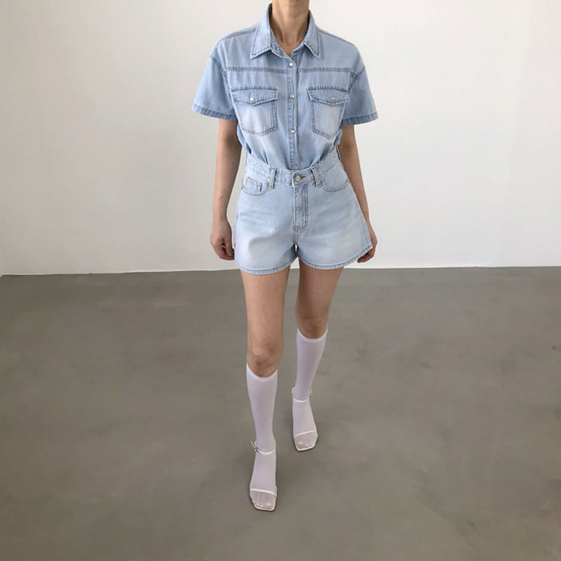 Twomoon - Korean Women Fashion - #womensfashion - Dia Short Sleeve Shirt - 7