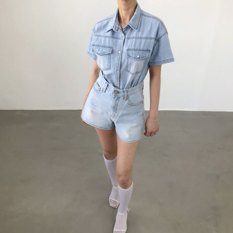 Twomoon - Korean Women Fashion - #womensfashion - Dia Short Sleeve Shirt - 9