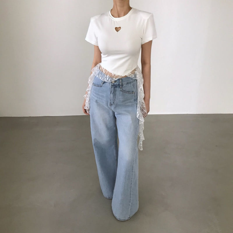 Twomoon - Korean Women Fashion - #momslook - Cali Heart Tee - 4