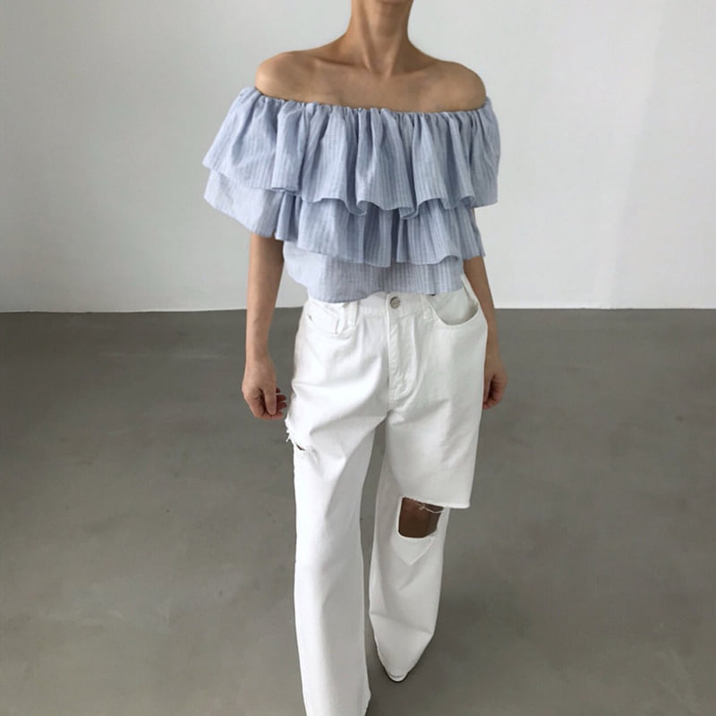 Twomoon - Korean Women Fashion - #momslook - Blony Ruffle Top - 4