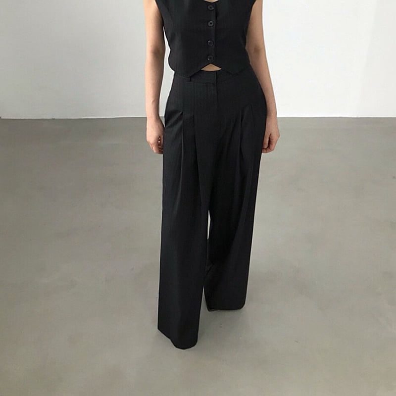 Twomoon - Korean Women Fashion - #womensfashion - Nail Wide Pants - 3
