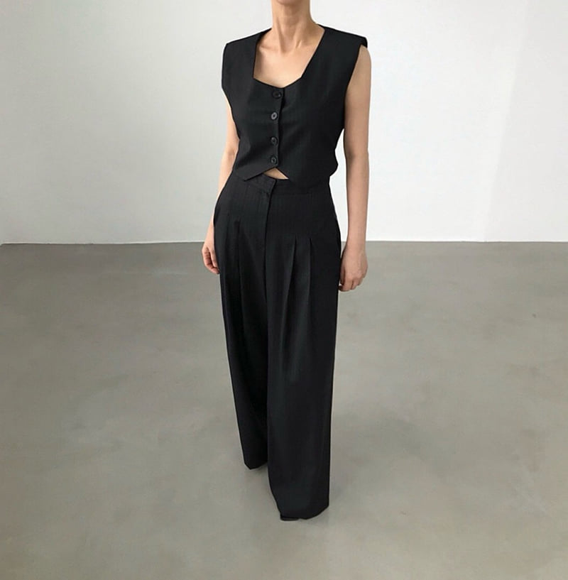 Twomoon - Korean Women Fashion - #womensfashion - Nail Wide Pants - 5