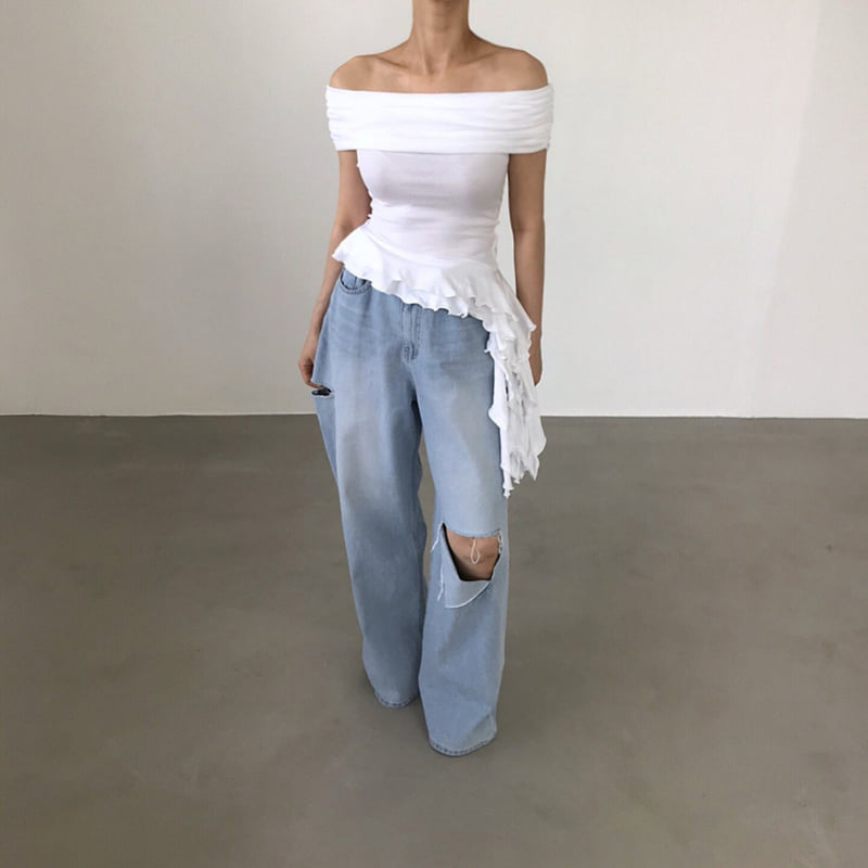 Twomoon - Korean Women Fashion - #womensfashion - Ellen Off-shoulder Top - 2