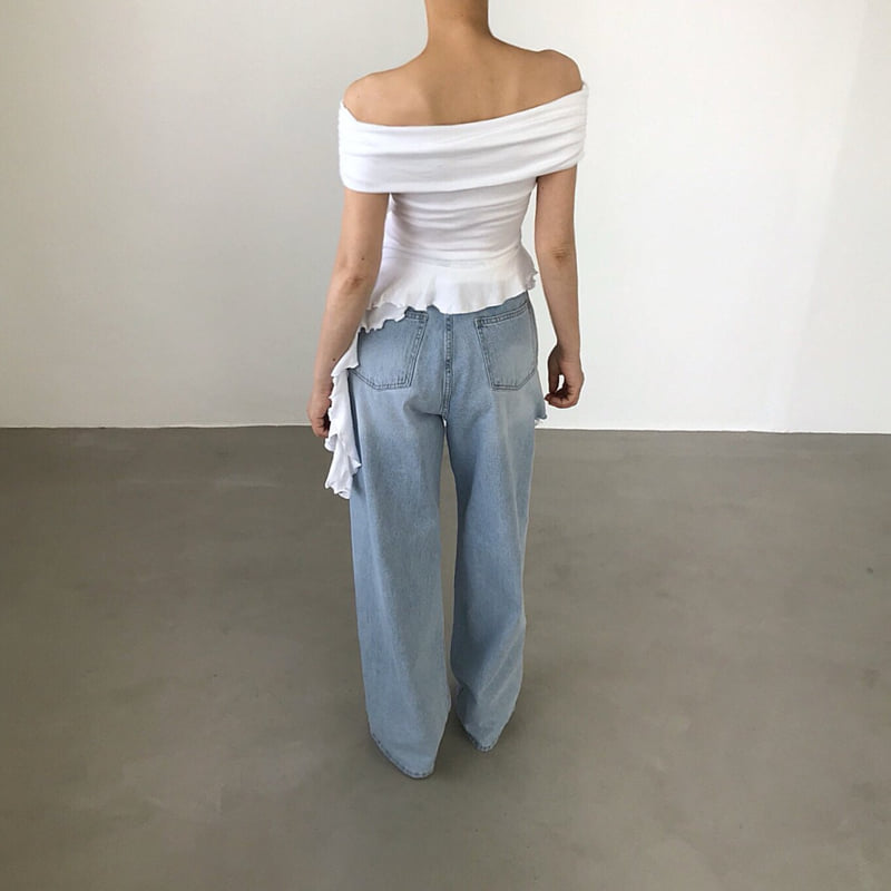Twomoon - Korean Women Fashion - #momslook - Ellen Off-shoulder Top - 4