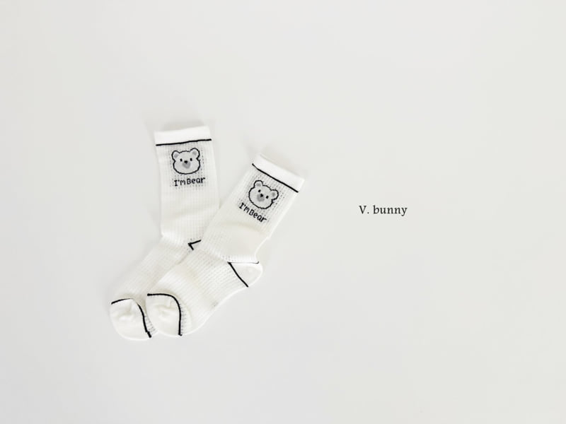 V Bunny - Korean Children Fashion - #kidzfashiontrend - I'm Bear Socks Set - 4