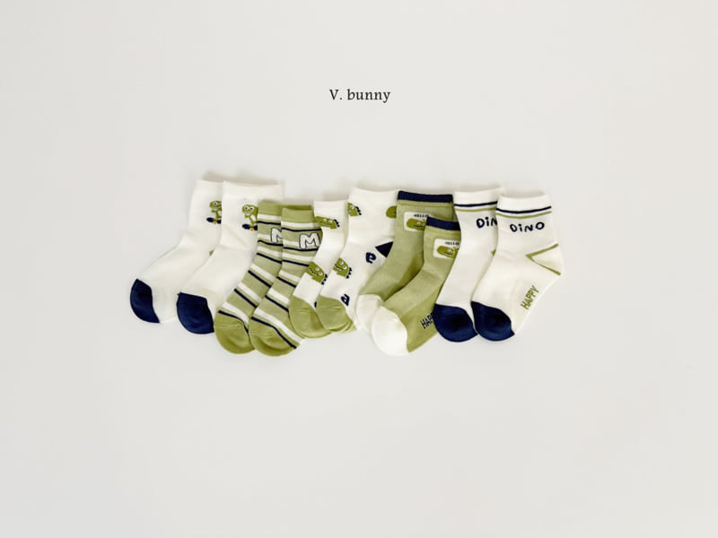 V Bunny - Korean Children Fashion - #childofig - Dino M Socks Set - 10