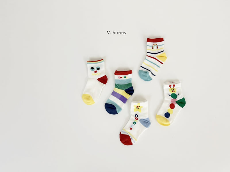 V Bunny - Korean Children Fashion - #childofig - Sunny Star Socks Set - 2