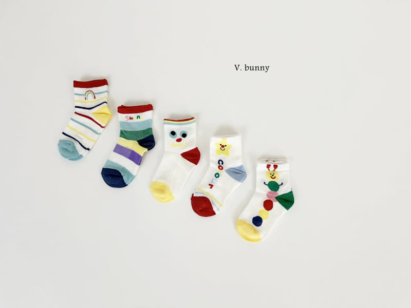 V Bunny - Korean Children Fashion - #childrensboutique - Sunny Star Socks Set - 3
