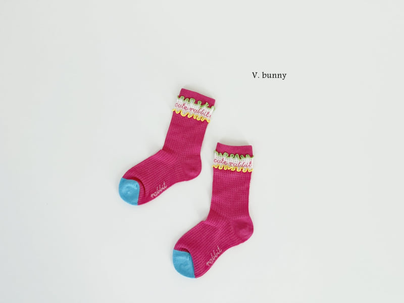 V Bunny - Korean Children Fashion - #designkidswear - Hapo Socks Set - 5