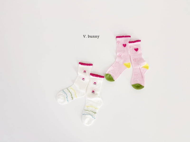 V Bunny - Korean Children Fashion - #fashionkids - Hapo Socks Set - 7
