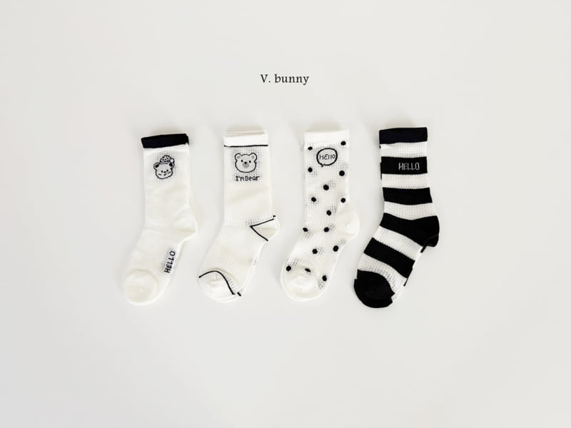 V Bunny - Korean Children Fashion - #kidsshorts - I'm Bear Socks Set