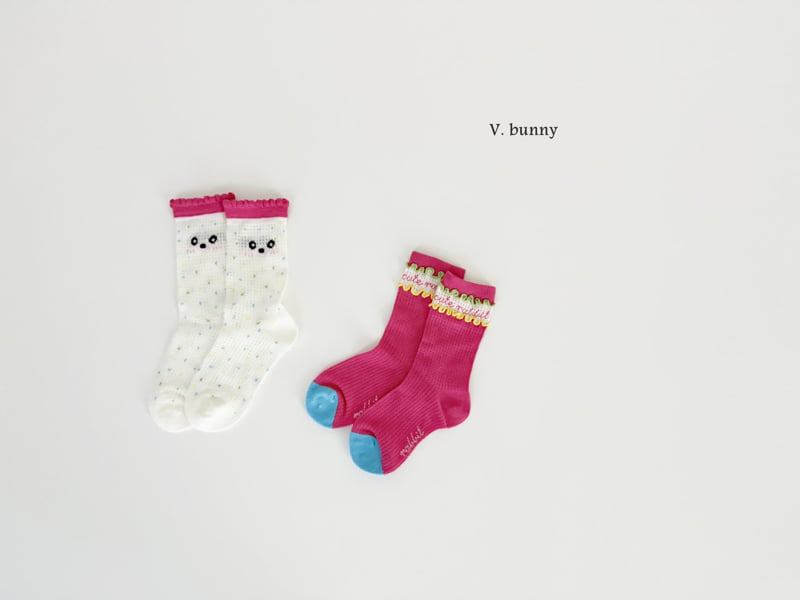 V Bunny - Korean Children Fashion - #kidsshorts - Hapo Socks Set - 8