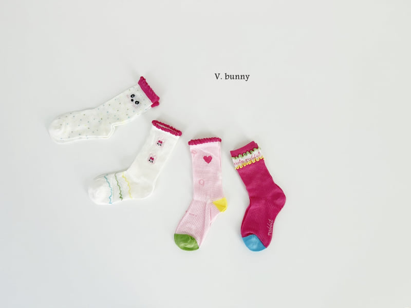 V Bunny - Korean Children Fashion - #kidsstore - Hapo Socks Set - 9