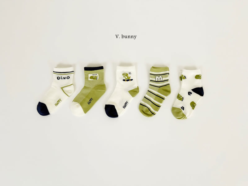 V Bunny - Korean Children Fashion - #kidzfashiontrend - Dino M Socks Set