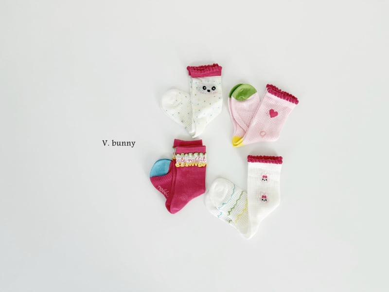 V Bunny - Korean Children Fashion - #kidzfashiontrend - Hapo Socks Set - 10