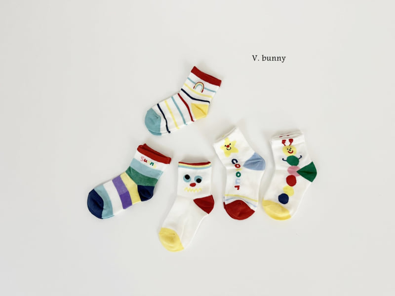 V Bunny - Korean Children Fashion - #kidzfashiontrend - Sunny Star Socks Set - 9