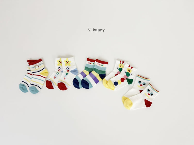 V Bunny - Korean Children Fashion - #littlefashionista - Sunny Star Socks Set - 11