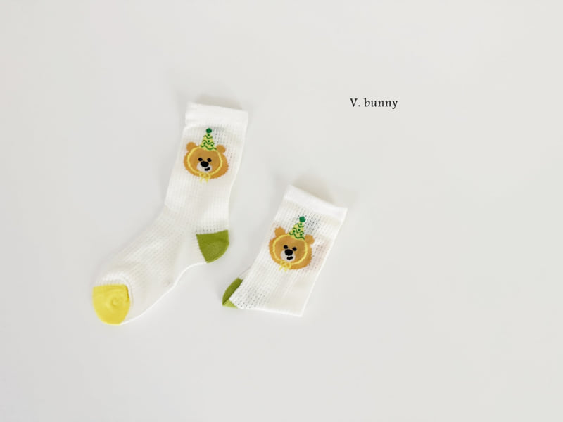 V Bunny - Korean Children Fashion - #magicofchildhood - Stripe Bear Socks Set - 3