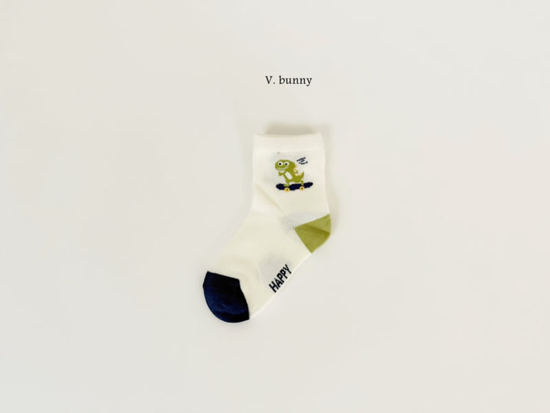 V Bunny - Korean Children Fashion - #minifashionista - Dino M Socks Set - 5