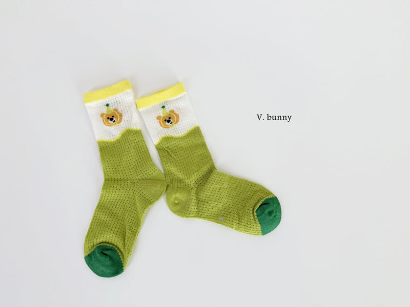 V Bunny - Korean Children Fashion - #magicofchildhood - Stripe Bear Socks Set - 4