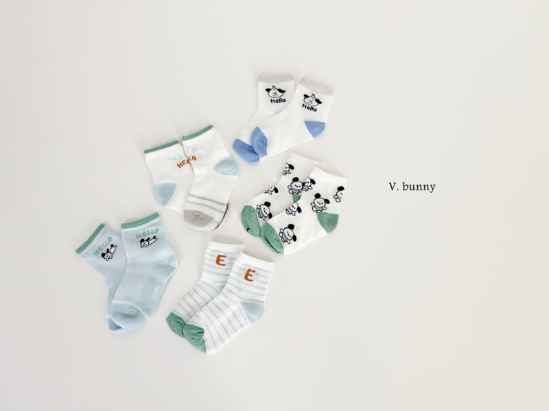 V Bunny - Korean Children Fashion - #minifashionista - Hello Hello Socks Set - 3