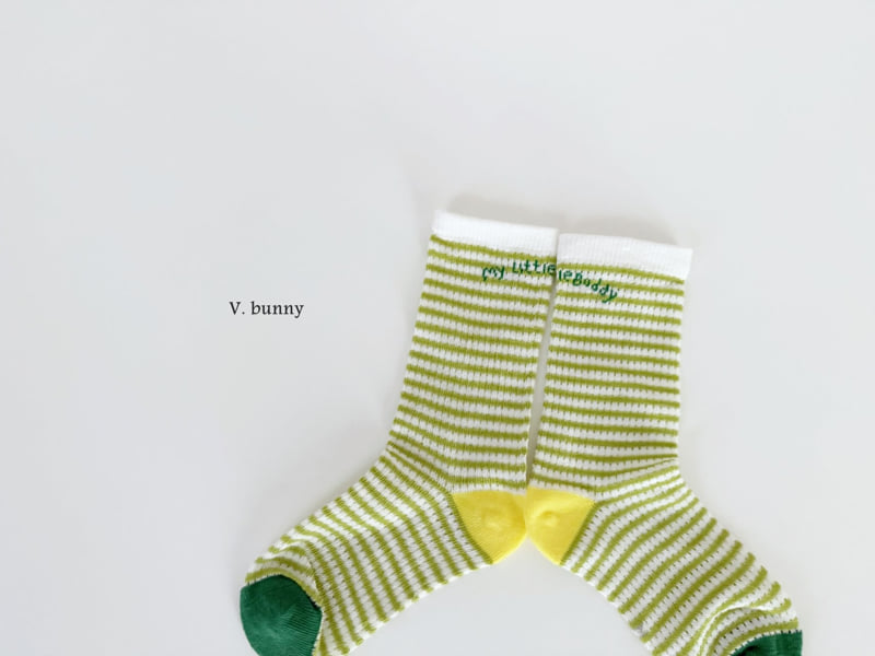V Bunny - Korean Children Fashion - #todddlerfashion - Stripe Bear Socks Set - 6