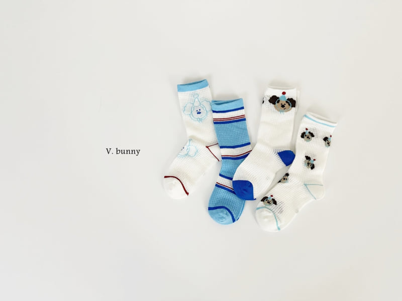 V Bunny - Korean Children Fashion - #todddlerfashion - Party Dog Socks Set - 3