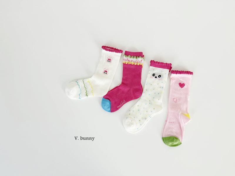 V Bunny - Korean Children Fashion - #toddlerclothing - Hapo Socks Set