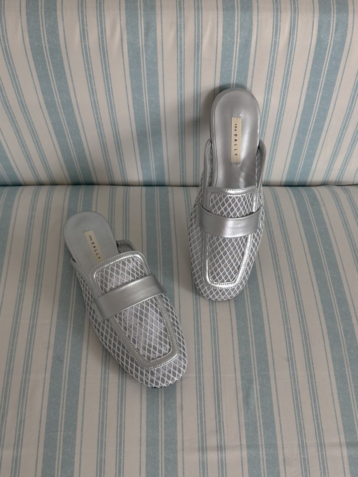 Vade - Korean Women Fashion - #momslook - Basic Mesh Square Flat Bloafer   - 11