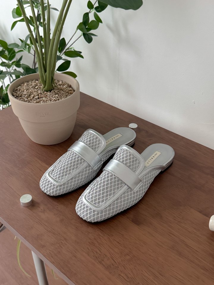 Vade - Korean Women Fashion - #momslook - Basic Mesh Square Flat Bloafer   - 12