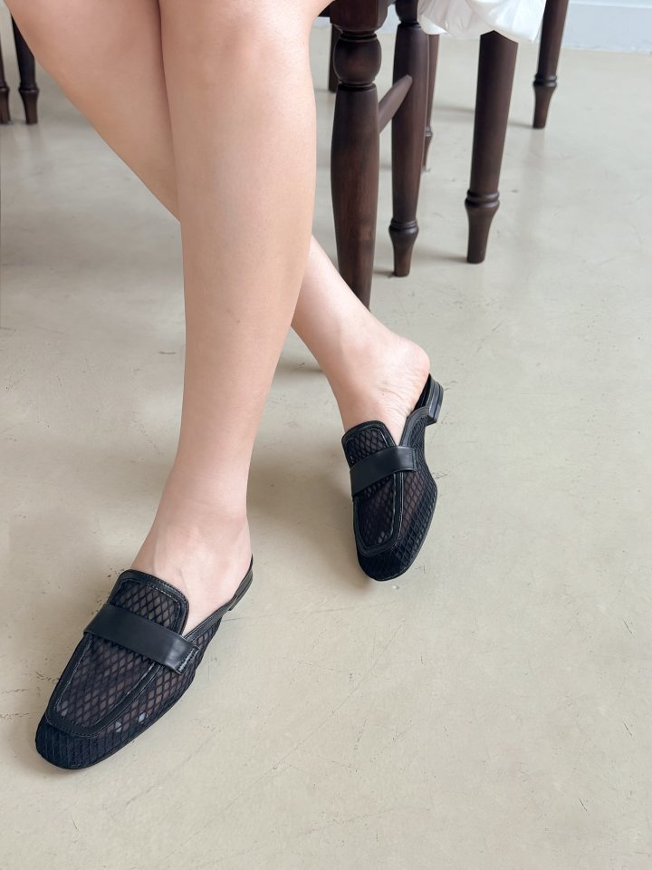 Vade - Korean Women Fashion - #momslook - Basic Mesh Square Flat Bloafer   - 2