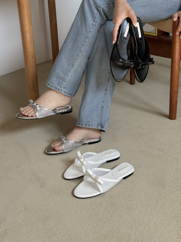 Vade - Korean Women Fashion - #momslook - Stiletto Mesh Open Sandals - 3