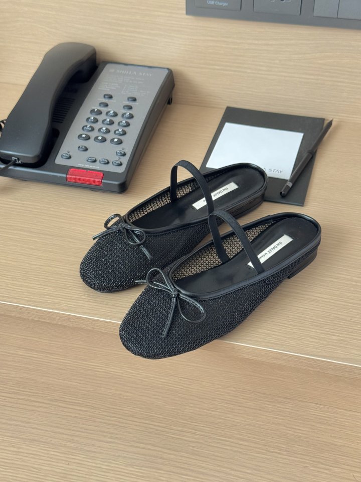 Vade - Korean Women Fashion - #momslook - Basic Mesh Bloafer Flat Ribbon   - 12
