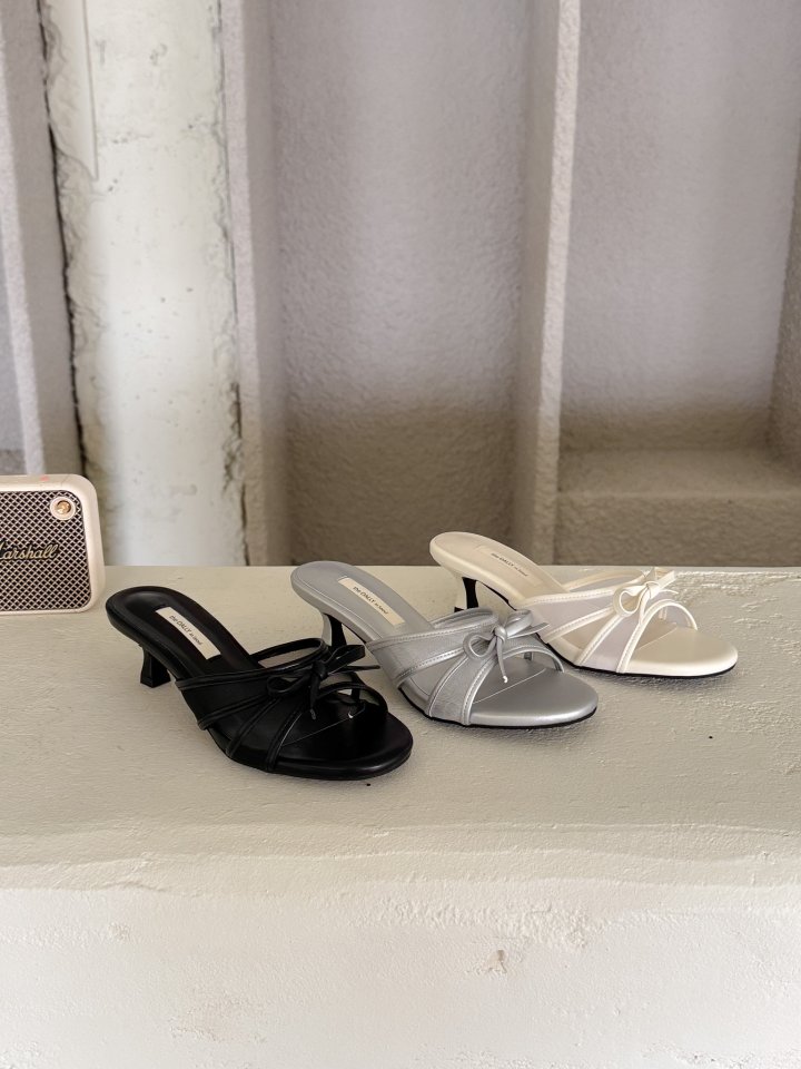 Vade - Korean Women Fashion - #womensfashion - Round Ribbon Mesh Mule - 7
