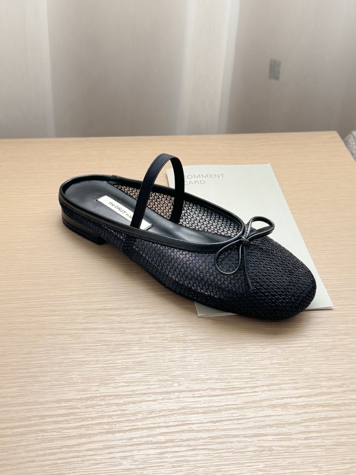Vade - Korean Women Fashion - #womensfashion - Basic Mesh Bloafer Flat Ribbon   - 11