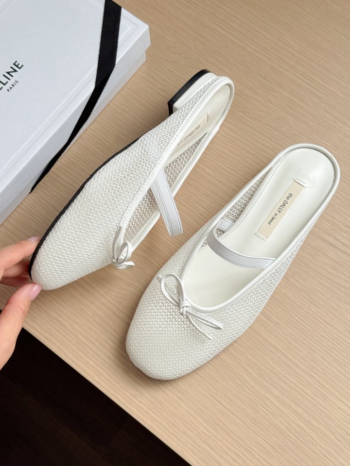 Vade - Korean Women Fashion - #womensfashion - Basic Mesh Bloafer Flat Ribbon   - 9