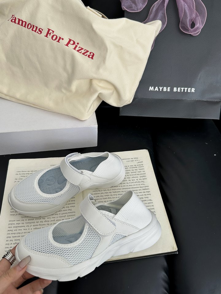 Vade - Korean Women Fashion - #womensfashion - Mesh Knit Stretch Sneakers  