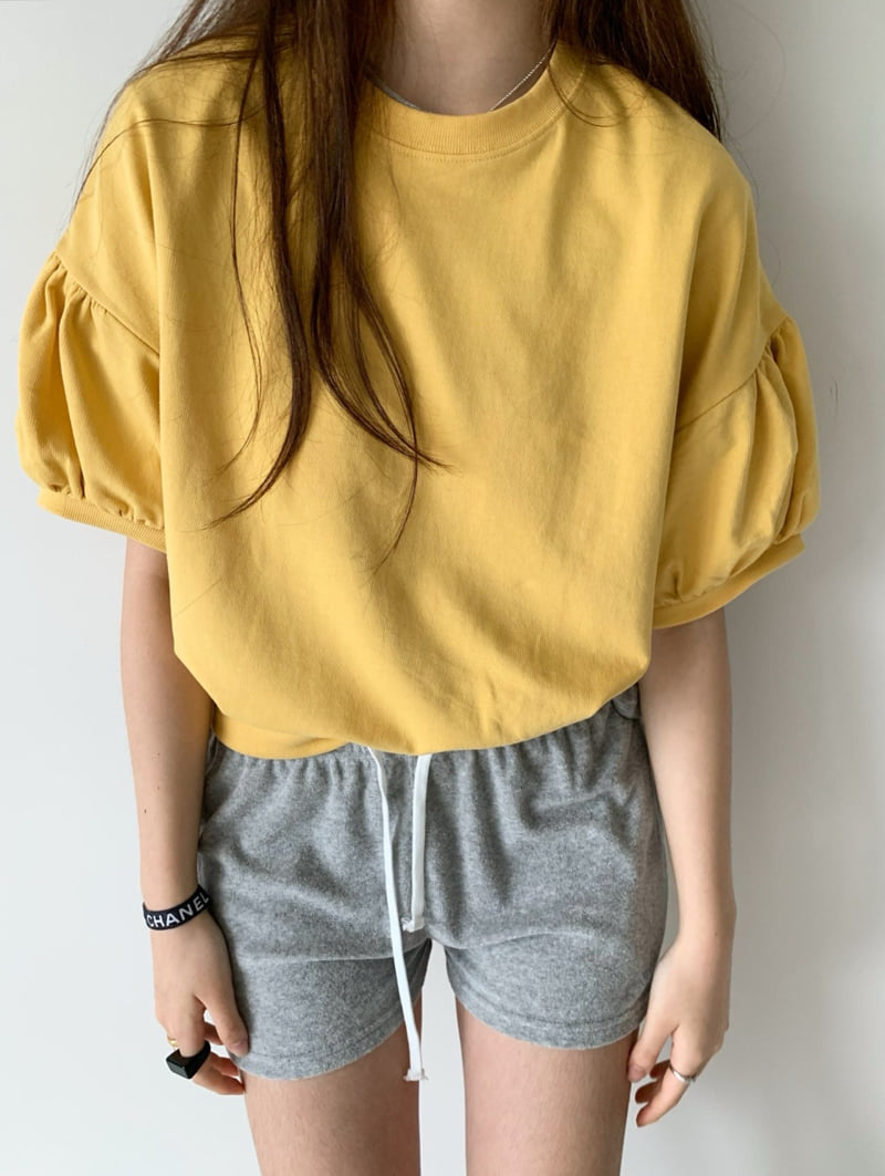 Via - Korean Women Fashion - #womensfashion - Puff Sleeve Sweatshirt - 11