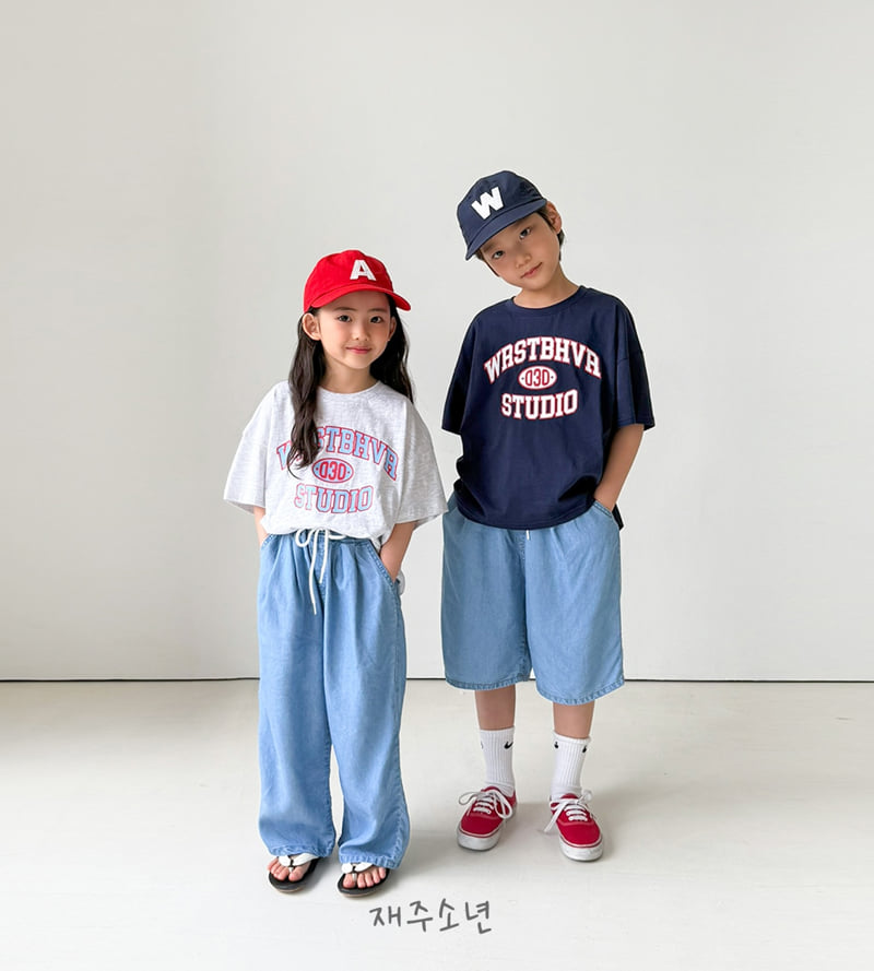 Witty Boy - Korean Children Fashion - #childrensboutique - Aqua Denim Pants - 3