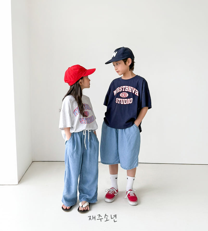 Witty Boy - Korean Children Fashion - #childrensboutique - Aqua Denim Pants - 4
