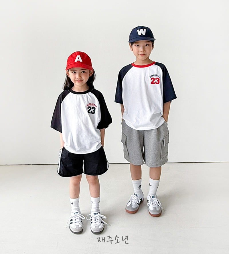 Witty Boy - Korean Children Fashion - #kidsshorts - Block Raglan Tee - 3