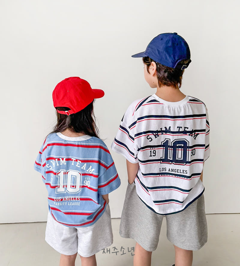 Witty Boy - Korean Children Fashion - #kidsshorts - Swim Team Tee